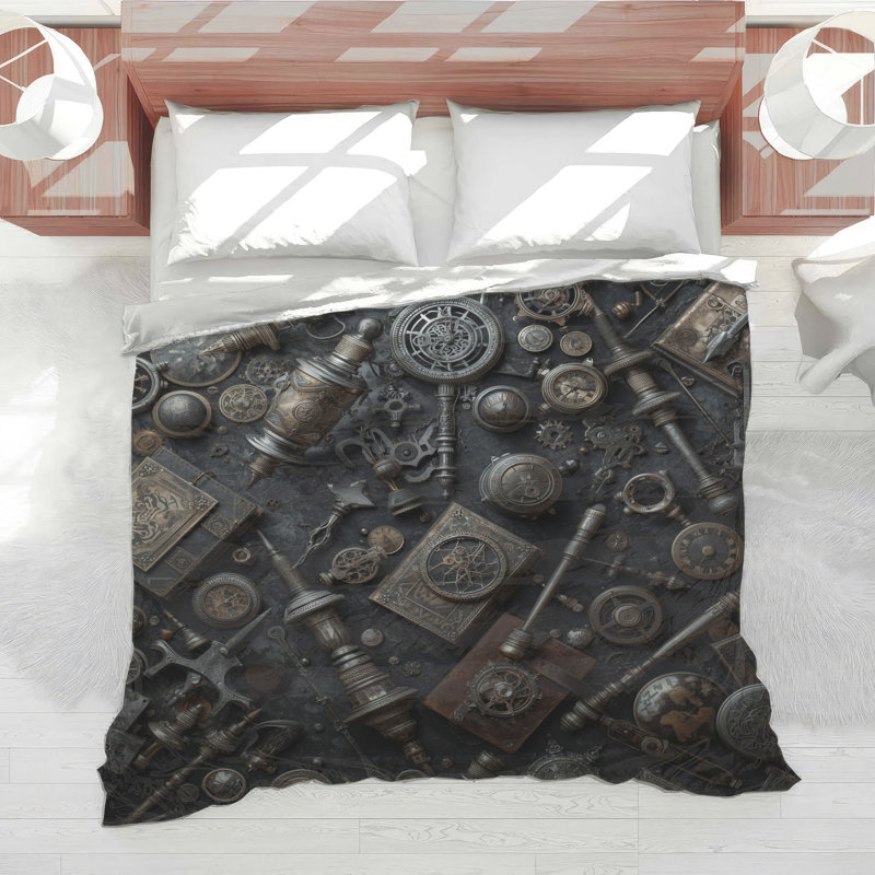 Steampunk Gears Clocks Comforter, Twin