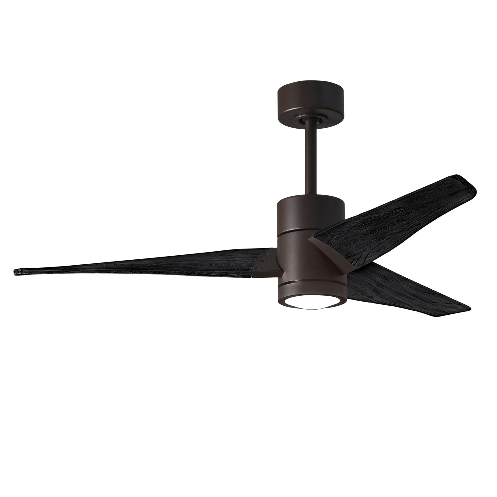 3 Blade Ceiling Fan with LED Light Kit, Textured Bronze/Barn Wood, 52", Matte Black