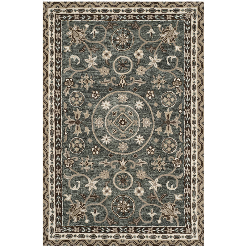 Tapis oriental en laine touffeté à la main Shillington, Rectangle 4 pi x 6 pi