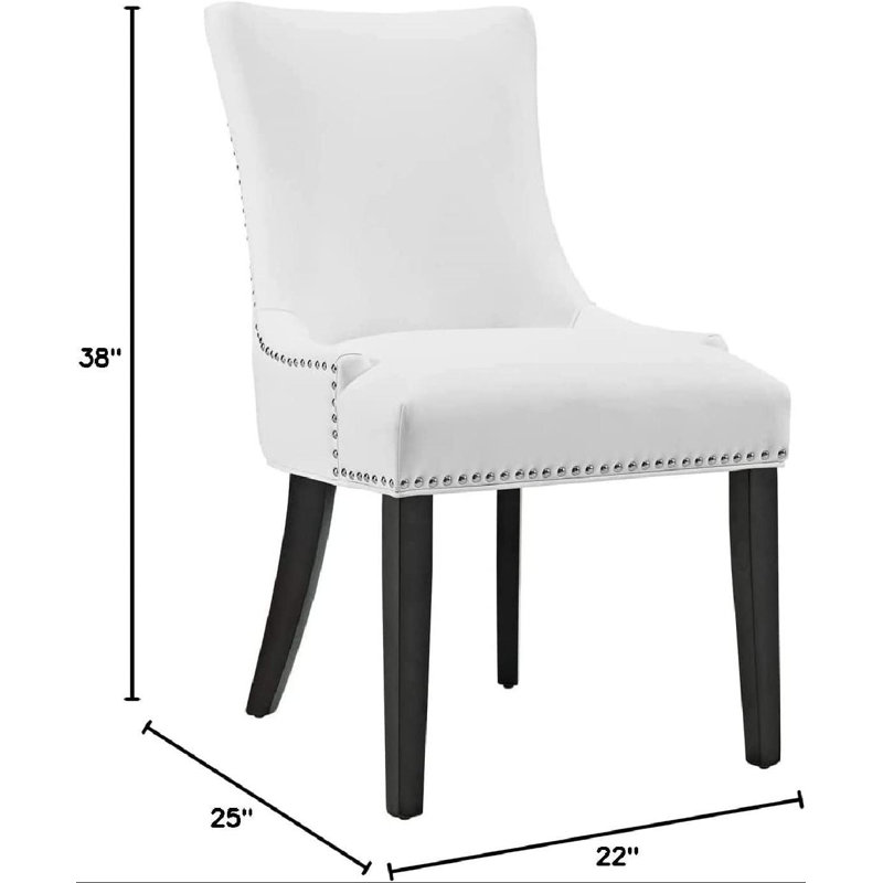 Magnate Vinyl Parsons Chair, White, 1