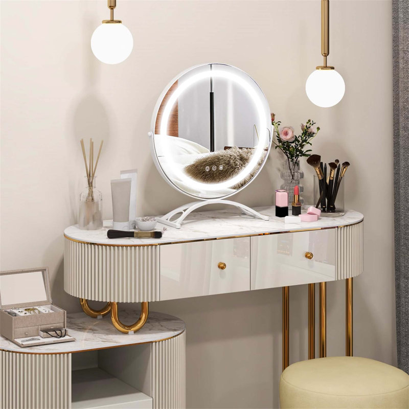 Demetrias Metal Round Floor Mirror