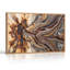 Abstrait, texture de bois brûlé, tourbillons bruns et gris, art mural sur toile-1053491621