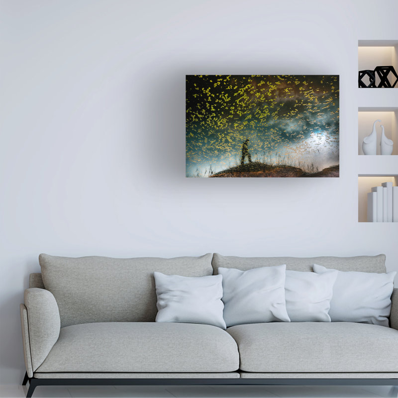 Art sur toile «Randonnée solitaire», Miki Meir Levi, H 22 po x l 32 po