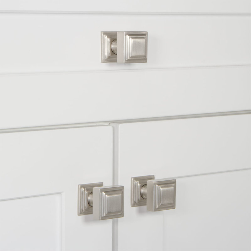 Carré Square Cabinet Knob, Satin Nickel