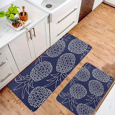Tapis de cuisine 2 pièces bleu marine