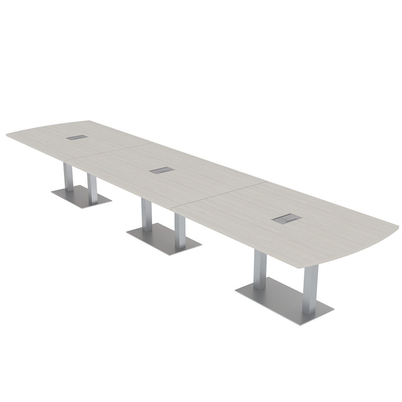 Table de conférence Pavert Arc Unité électrique, H 30 po x l 192 po x P 48 po, Sel Lakeland, Argent