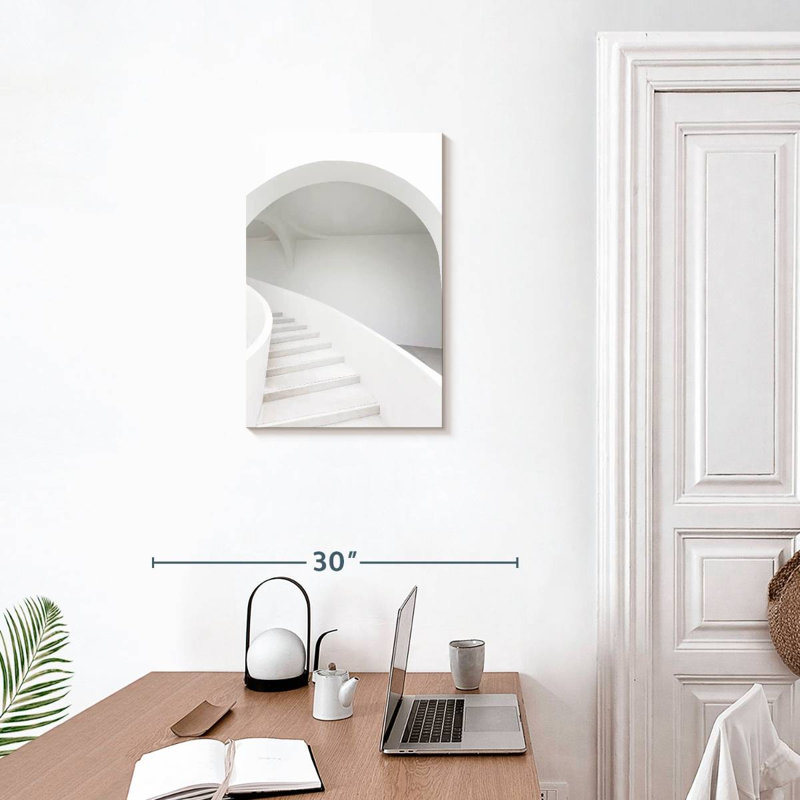 Pristine White Staircase, 24" H x 16" W