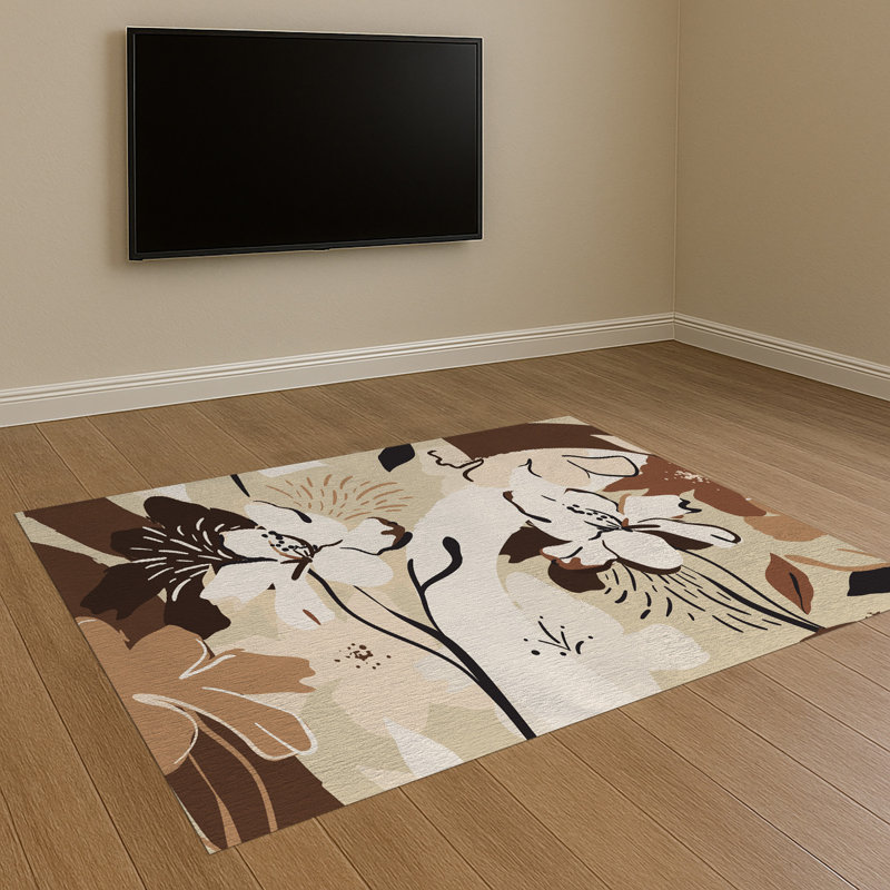 Floral Area Rug, Rectangle 140 x 200 cm