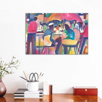Downtown Dining by Stacey Brown - Wrapped Canvas Painting