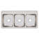 Lustertone 46" L x 22" W Triple Basin Drop-In Kitchen Sink