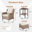 Ensemble de chaises longues d'extérieur 5 pièces avec table d'appoint et repose-pieds, chaises longues de patio pour porche ou terrasse-1812485520