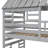 Space-saving Gray Twin House Bunk Beds With Storage And Slide