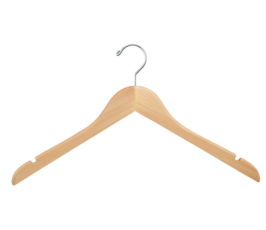 Aurora Wood Non-Slip Standard Hanger for Dress/Shirt/Sweater (Set of 100) Rebrilliant