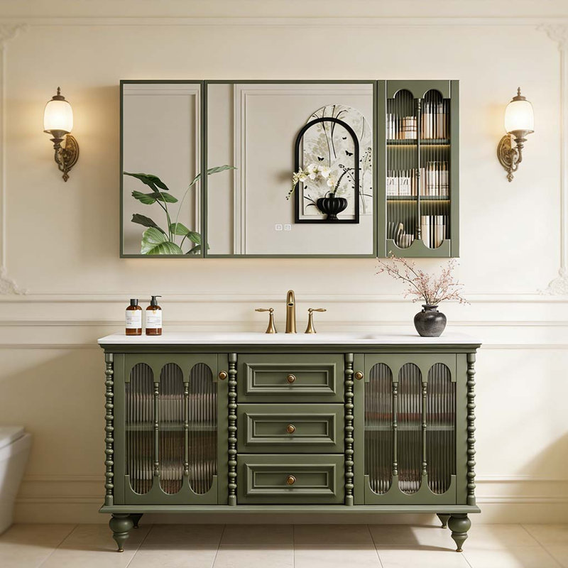 Meuble-lavabo à grande capacité de style français