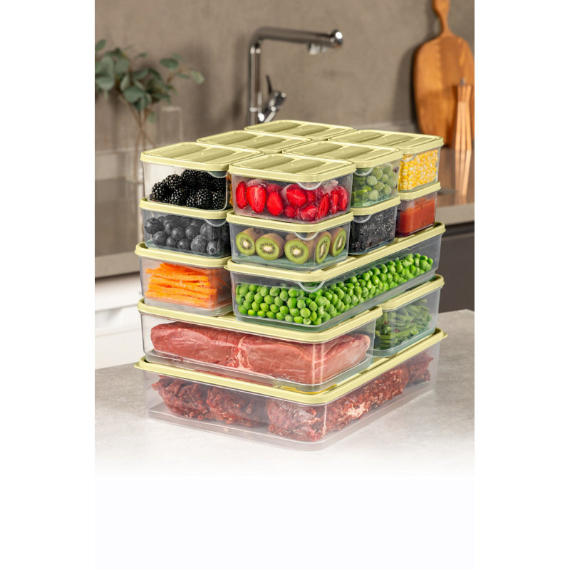 Versatile Storage Box Set, 2 L Boxes (4.3 x 11.8 x 2.8 in, 56.2 fl oz), 2 M Boxes (9.1 x 5.9 x 2.8 in, 59.2 fl oz), 12 S Boxes (3.5 x 4.1 x 2.2 in, 11.8 fl oz), 1 XL Box (9.1 x 11.6 x 2.6 in, 118.3 fl oz), Organizing Kitchen, Bathroom, and Office Spaces