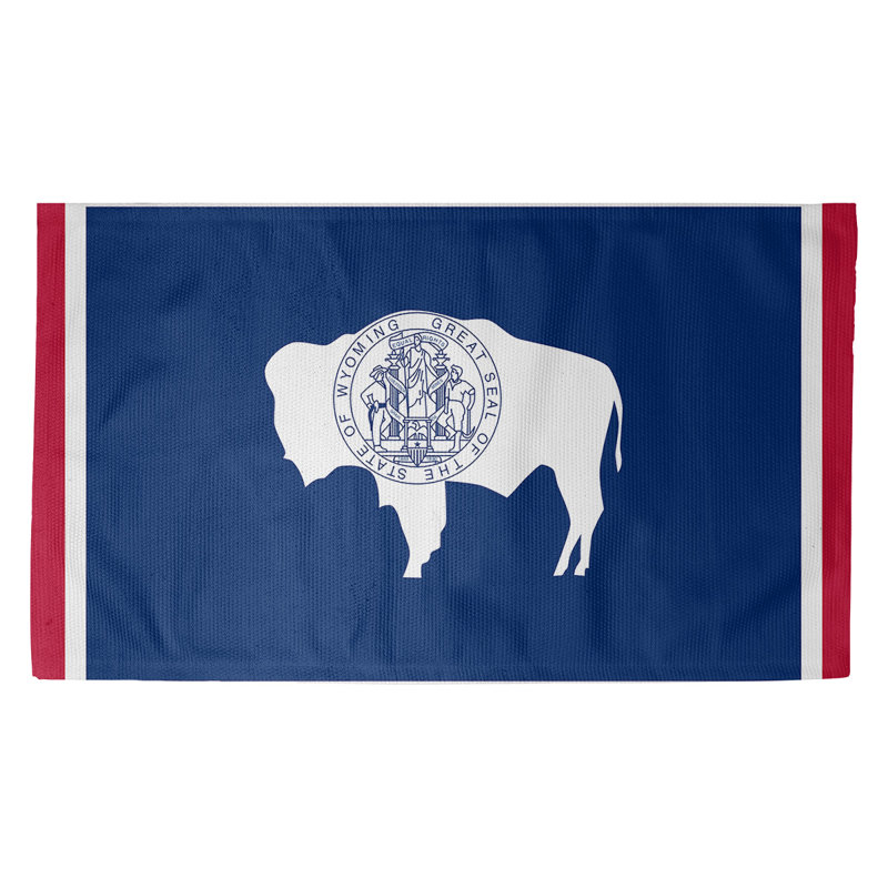 Tapis de porte d’intérieur à drapeau wyoming Fawcett, Rectangulaire 2 pi 1,5 po x 3 pi 4 po