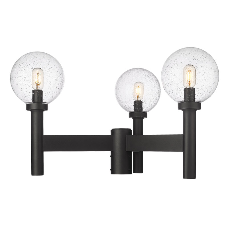 Tête de lanterne noire 3 lumières Milliken, H 18 po x l 30 po x P 30 po, Bullé