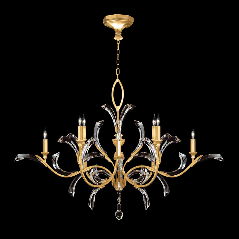 Beveled Arcs 8 - Light Tiered Chandelier, Gold Silver