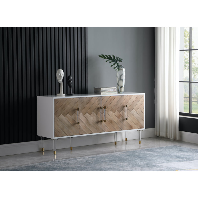 Bernathy 64" Wide 1 Drawer Birch Wood Buffet Table