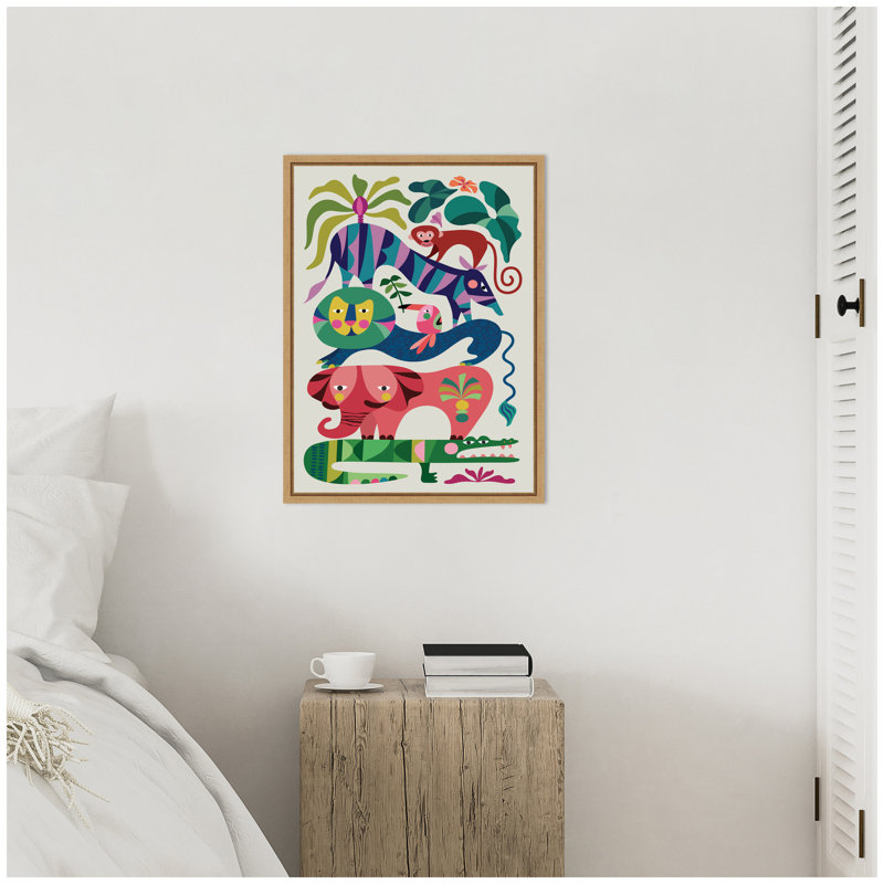 Safari par Rachel Lee, 3 oiseaux, reproduction d'art sur toile encadrée