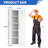 71"H Metal Garage Storage Cabinet, White Tool Steel Locking Cabinet With Doors And 4 Adjustable Shelves, Tall Cabinets For Garage Storage Systems Lockable File Cabinet For Home Office,Classroom,Pantry-1403012751