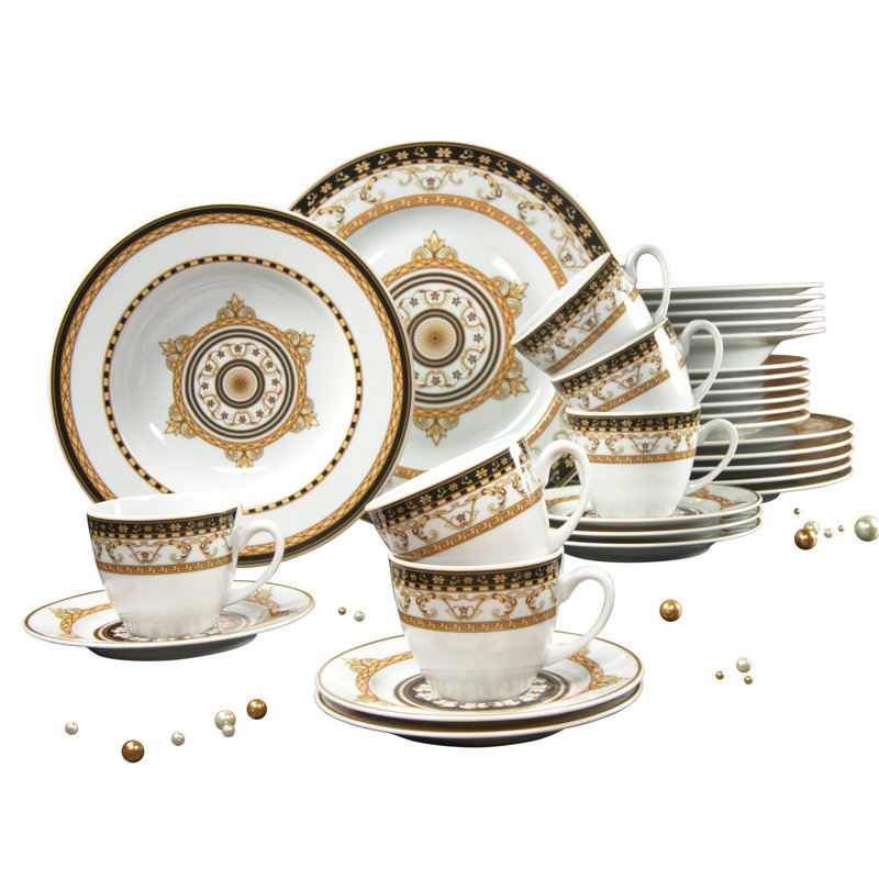 Majestosa 30 Piece Bone China Dinnerware Set, Service for 6