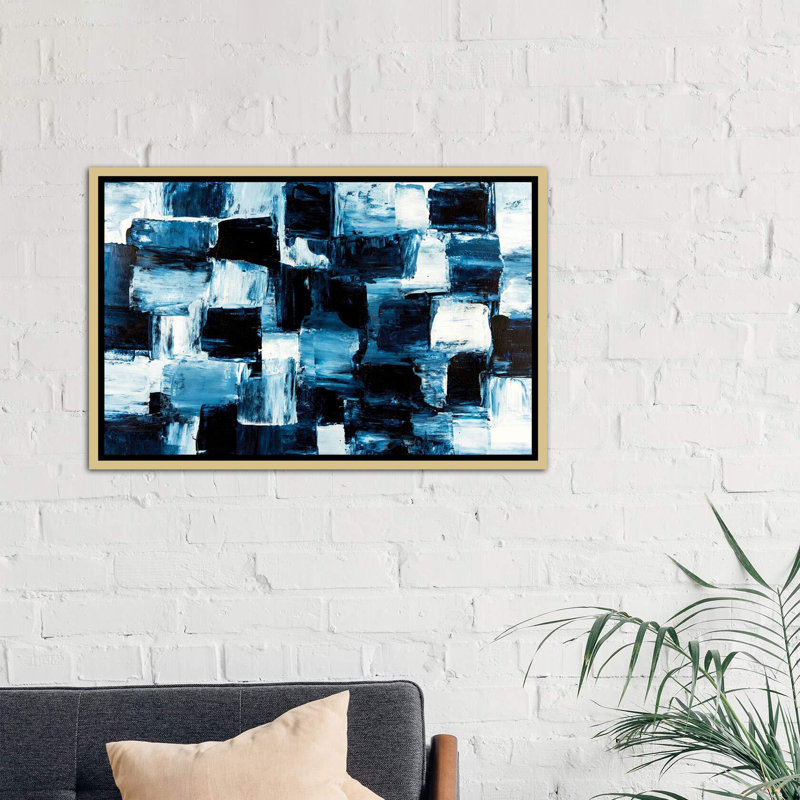 « block matrix » par nikki chauhan-image de dessin sur papier, Toile encadrée d'or, H 40 po x l 60 po x P 1,5 po