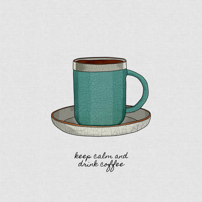 «Keep Calm and Drink Coffee», impression sur toile tendue, H 12 po x l 12 po, Non, Toile tendue