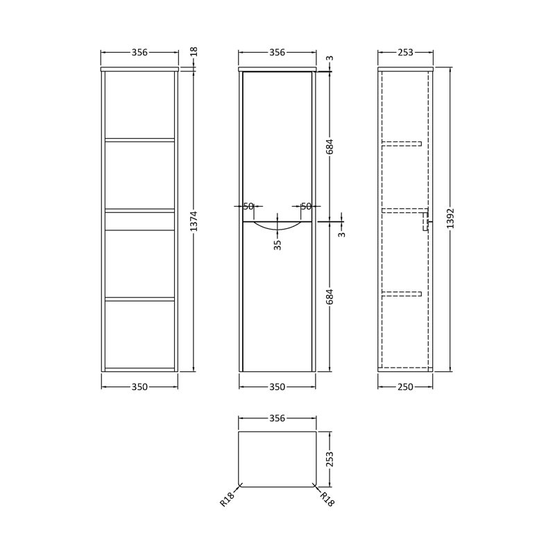 Lunar Linen Cabinet, Satin White