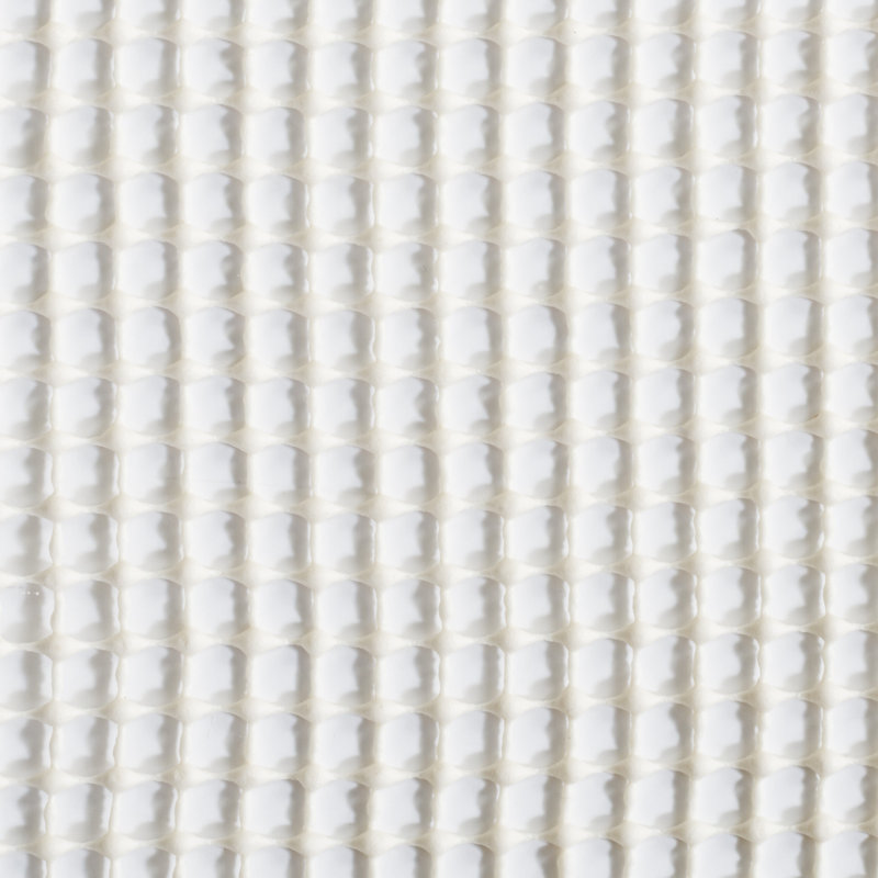 Tapis quadrillé crème, Rond 8 pi