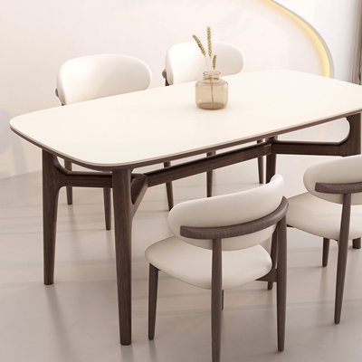 Rock Plate Dining Table And Chair Combination Rectangular 35.43'' W Dining Set