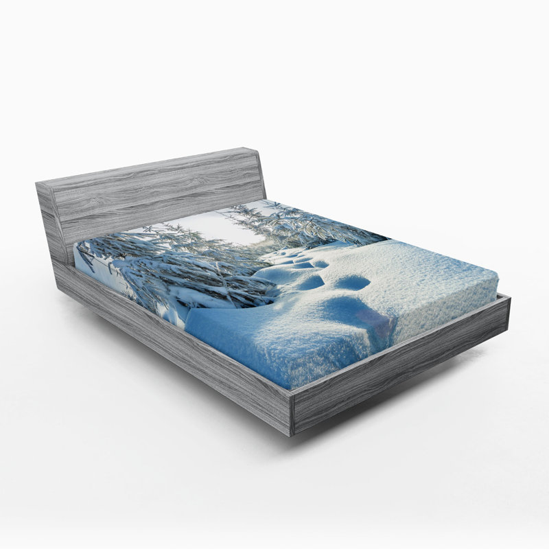 Ensemble de 2 drap-housse Ambesonne Winter Blue Sky, Drap-housse de taille double