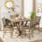 5Pcs Set Counter Table Set Square Counter Table Solid Wood Modern Farmhouse