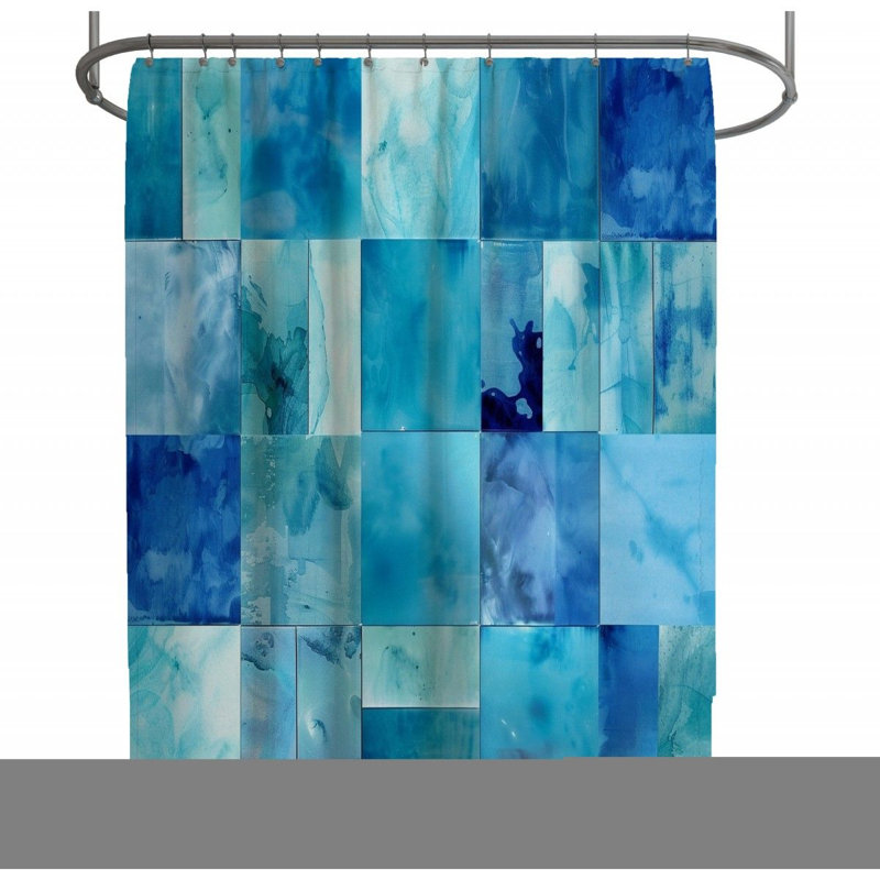 Delvis Patchwork Shower Curtain, 93" H x 70" W
