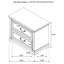 Table de chevet 2 tiroirs Arneta - blanc vieilli-106387815
