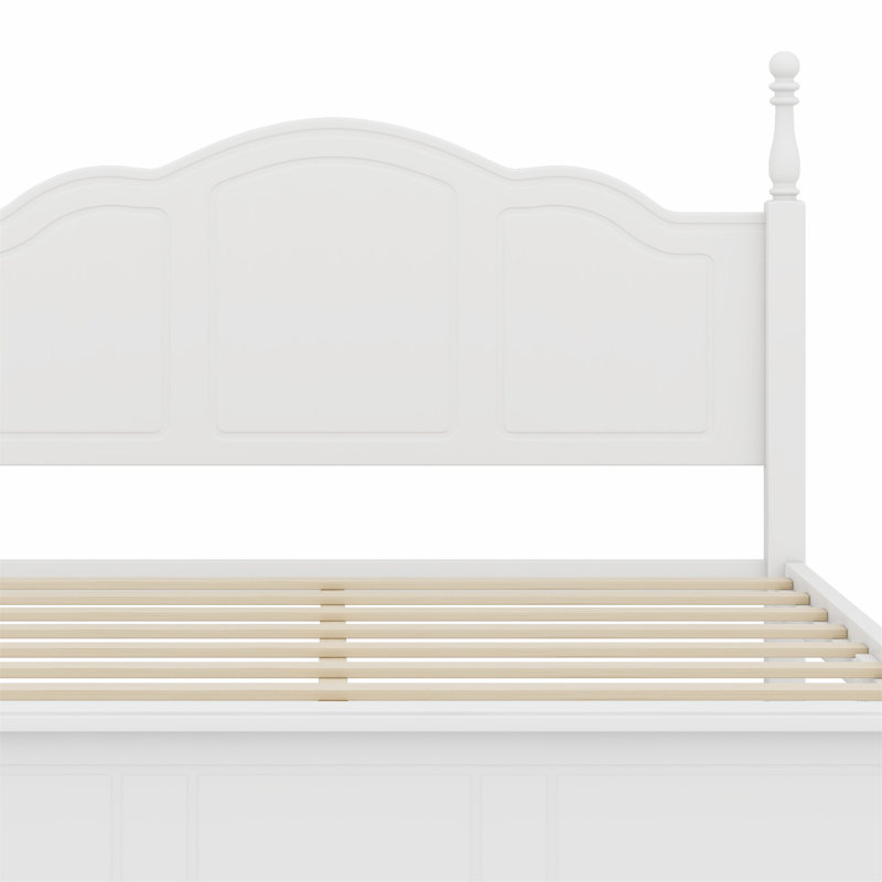 Wood Platform Bed Frame, Full / Double, White