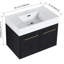 Armoire de salle de bain 30 po avec lavabo, fixation murale, couleur châtaignier noir, cuve en résine à rebords épais, porte, accessoire de meuble-lavabo de 30 po, style moderne et silencieux-1403271220