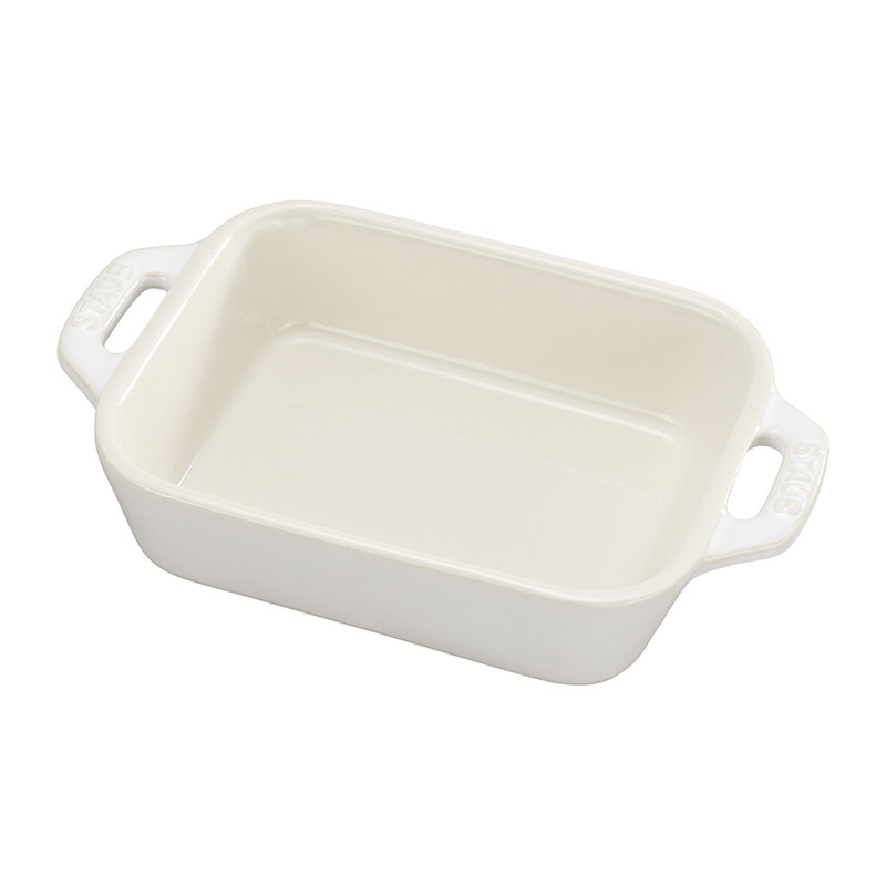 Staub Ceramic 6-inch Rectangular Baking Dish, Rustic Ivory