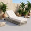 Chaise longue d'extérieur en osier avec dossier réglable à 5 positions, roulettes et coussin épais-73822289