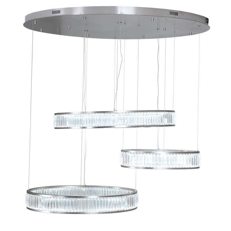 60" Long Beckam 3 Light Cascading Pendant
