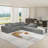 Modern Upholstered Sectional Sofa Couch Set,Modular 132" L Shaped Sectional Living Room Sofa Set With 6 Pillows,Free Combination Sofa Couch for Living Room,Bedroom-1972580698