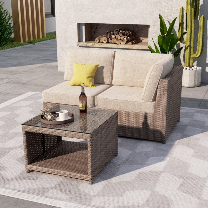 Amberson Fully Assembled 2 Person Sofa Seating Group with Cushions