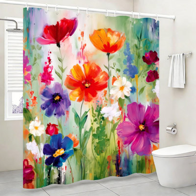 Autumn Pumpkin Shower Curtain 72x72 in Orange Bath Fitting