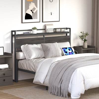 Morano 39.9"H Metal Headboard with Charging Station