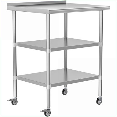 Table basse en acier inoxydable de 30 po x 30 po pour le salon, facile à nettoyer et amp; Résistant aux égratignures