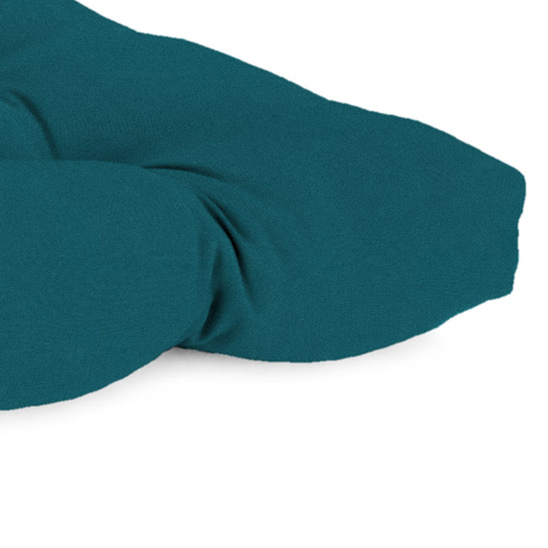 43" x 19" Contoured Outdoor Wicker Bench Cushion, Teal