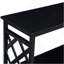 Console à 3 niveaux avec tablettes de rangement, bibliothèque ouverte avec pieds en bois pour le couloir, le salon et la chambre à coucher. Noir