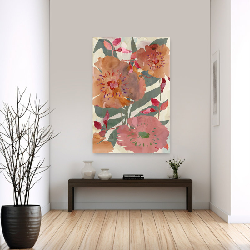 «Warm Floral Blooms Abstract Organic Flower Nature», reproduction d'art murale, H 60 po x l 40 po