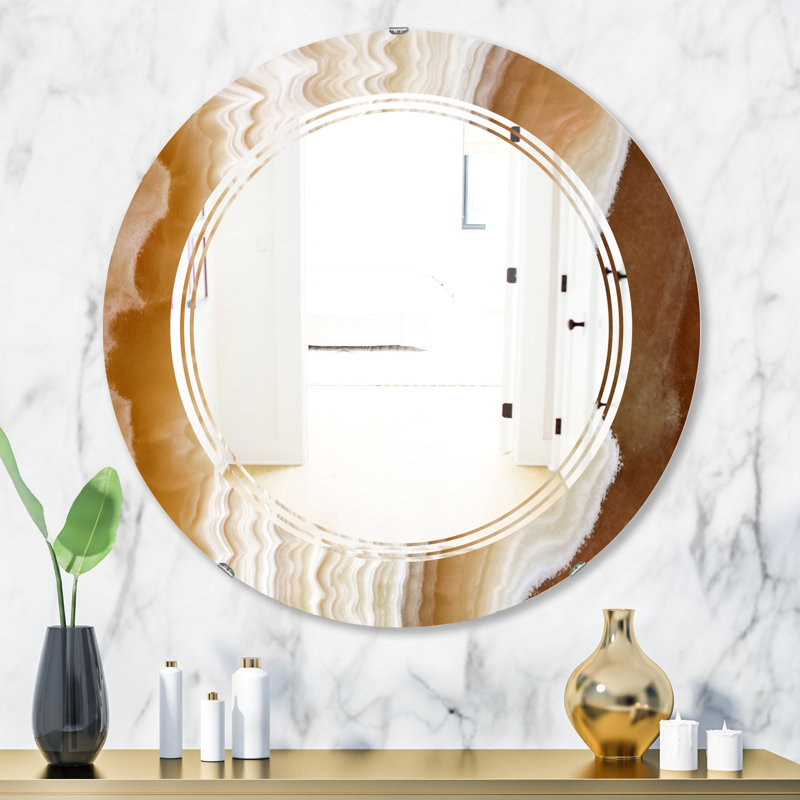 Miroir mural sans cadre 3 triples rustique en marbre geode, H 31,5 po x l po