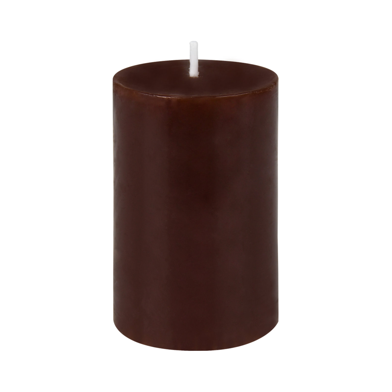 Oliva Unscented Pillar Candle, Brown, 1, 3" H x 2" W x 2" D